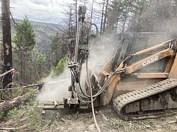 Drilling for a fence post solid rock